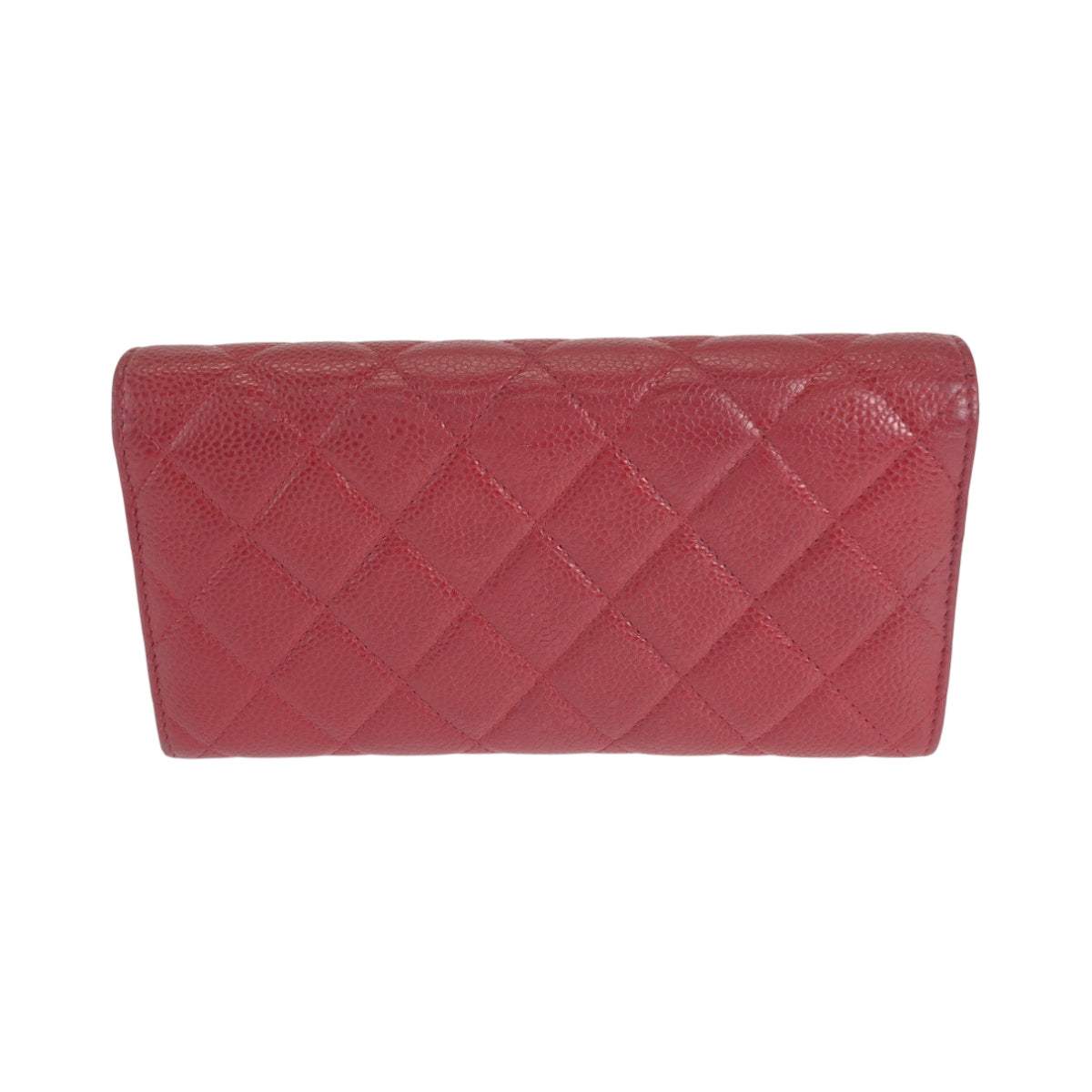25058
CHANEL シャネル マトラッセ ココマーク レッド シルバー金具 キャビアスキン 長財布 ロングウォレット レディース ABP74