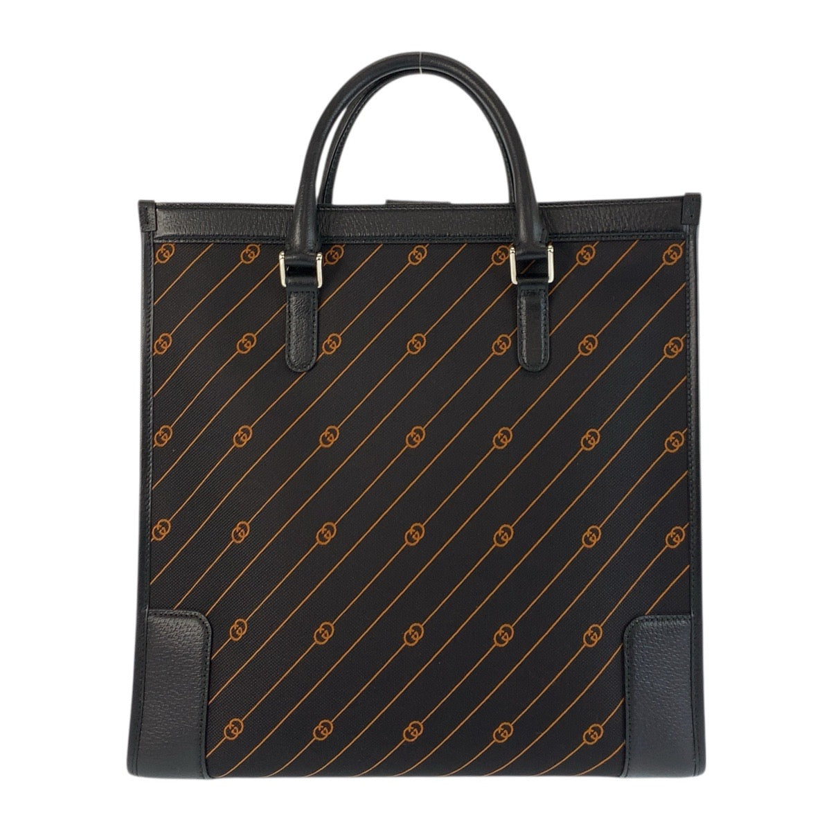 25061
GUCCI グッチ インターロッキング ブラック 黒 オレンジ シルバー金具 キャンバス / レザー 752586 ビジネスバッグ トートバッグ ショルダーバッグ 2way 男女兼用 メンズ SA160