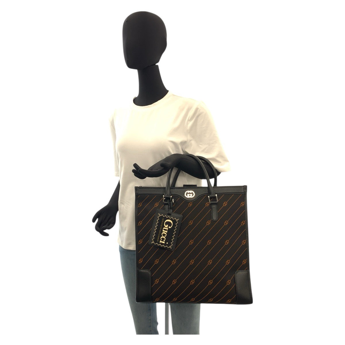 25061
GUCCI グッチ インターロッキング ブラック 黒 オレンジ シルバー金具 キャンバス / レザー 752586 ビジネスバッグ トートバッグ ショルダーバッグ 2way 男女兼用 メンズ SA160