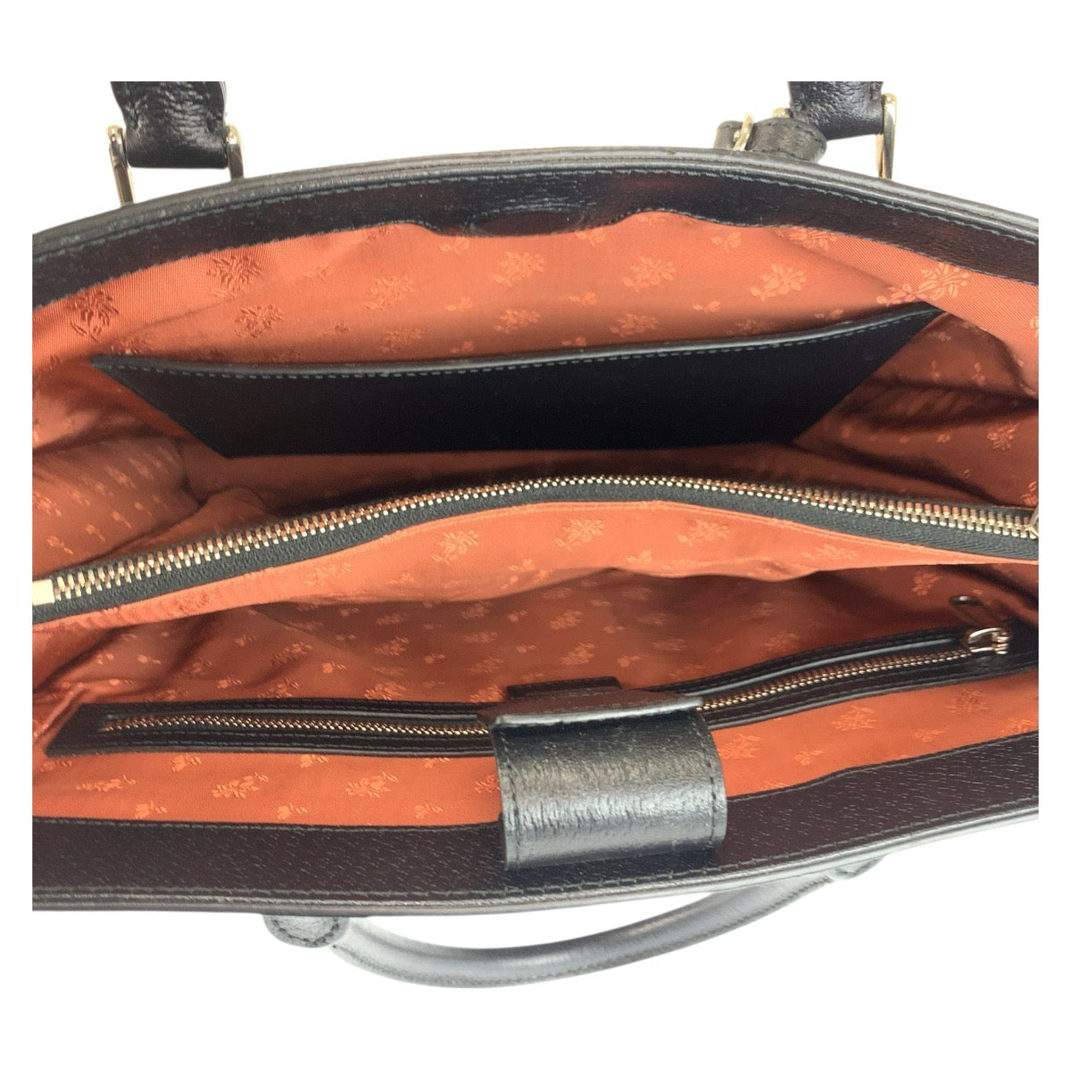 25061
GUCCI グッチ インターロッキング ブラック 黒 オレンジ シルバー金具 キャンバス / レザー 752586 ビジネスバッグ トートバッグ ショルダーバッグ 2way 男女兼用 メンズ SA160