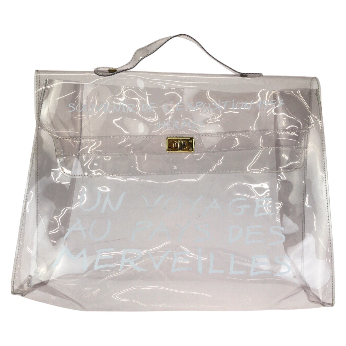 25090
HERMES エルメス ビニールケリー クリア ゴールド金具 ビニール ハンドバッグ レディース AB34