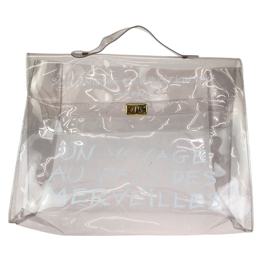 25090
HERMES エルメス ビニールケリー クリア ゴールド金具 ビニール ハンドバッグ レディース AB34