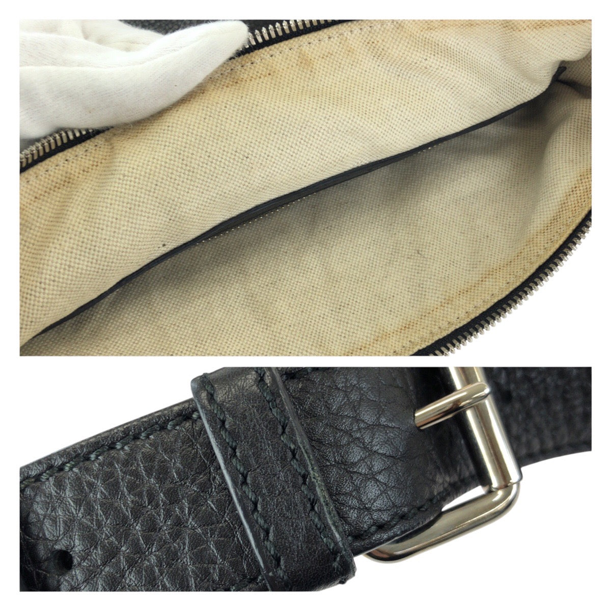 25091
GUCCI グッチ インターロッキングG ブラック 黒 シルバー金具 レザー 322059 ショルダーバッグ メッセンジャーバッグ メンズ ABP42