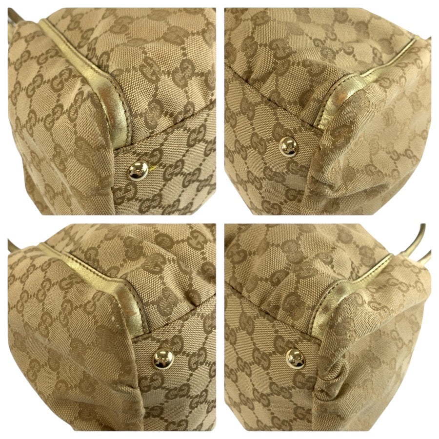 25092
GUCCI グッチ アビー ベージュ ゴールド金具 GGキャンバス 189835 トートバッグ ショルダーバッグ レディース AB34