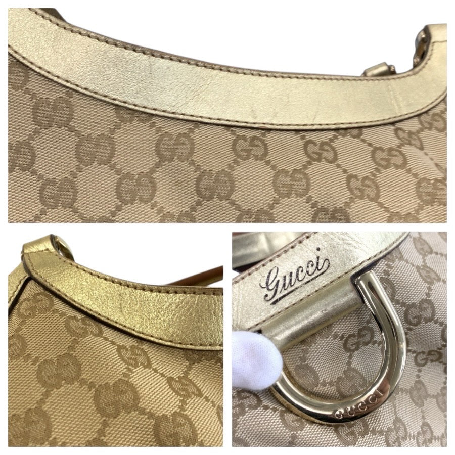 25092
GUCCI グッチ アビー ベージュ ゴールド金具 GGキャンバス 189835 トートバッグ ショルダーバッグ レディース AB34
