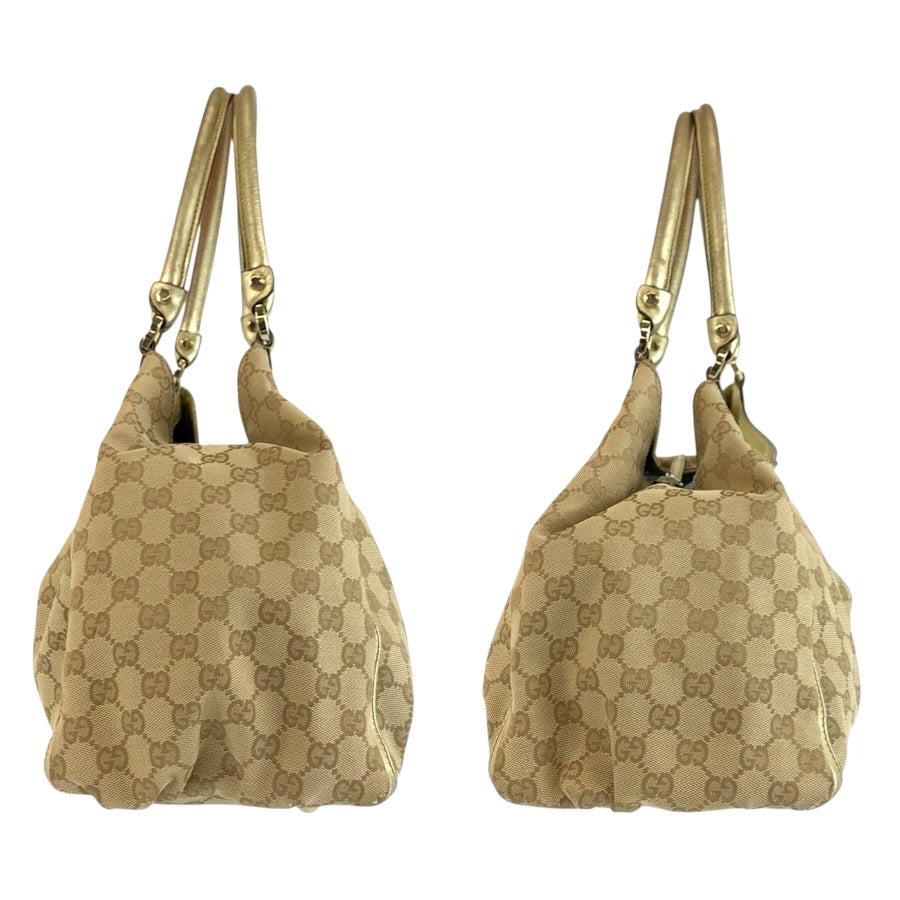 25092
GUCCI グッチ アビー ベージュ ゴールド金具 GGキャンバス 189835 トートバッグ ショルダーバッグ レディース AB34