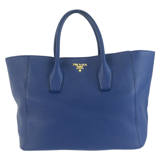 25095
PRADA プラダ ヴィッテロダイノ ブルー ゴールド金具 レザー トートバッグ ハンドバッグ レディース ABP44