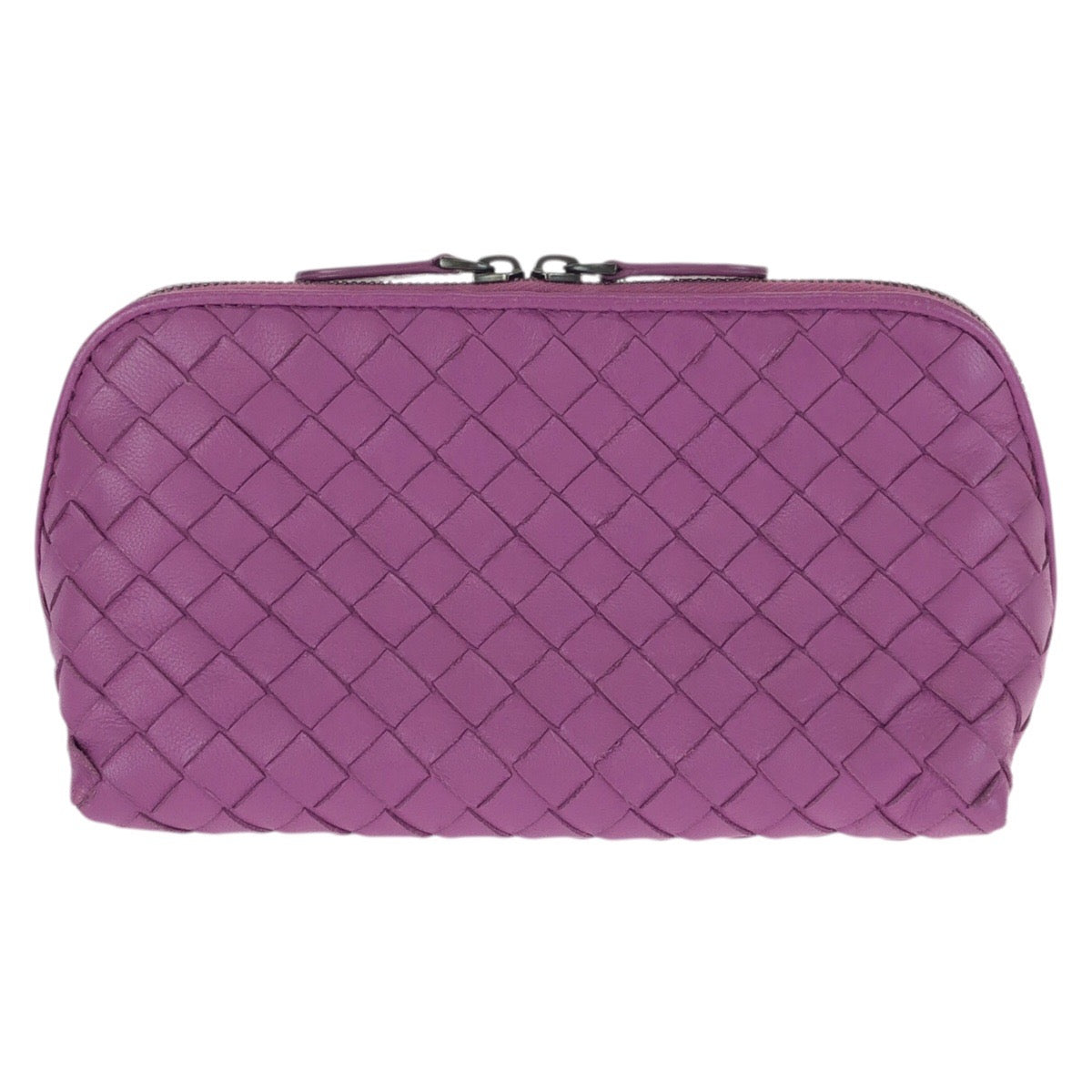 25096
BOTTEGAVENETA ボッテガヴェネタ イントレチャート パープル アメジストパープル レザー ポーチ メイクポーチ 小物入れ レディース ABP30