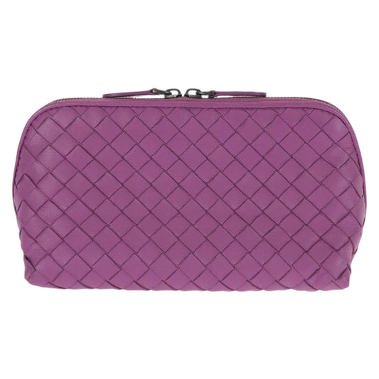 25096
BOTTEGAVENETA ボッテガヴェネタ イントレチャート パープル アメジストパープル レザー ポーチ メイクポーチ 小物入れ レディース ABP30