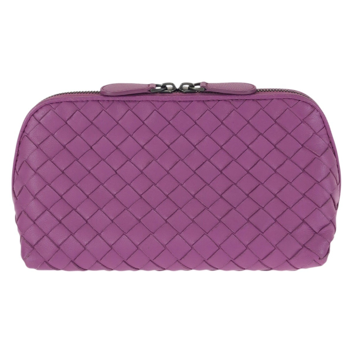25096
BOTTEGAVENETA ボッテガヴェネタ イントレチャート パープル アメジストパープル レザー ポーチ メイクポーチ 小物入れ レディース ABP30