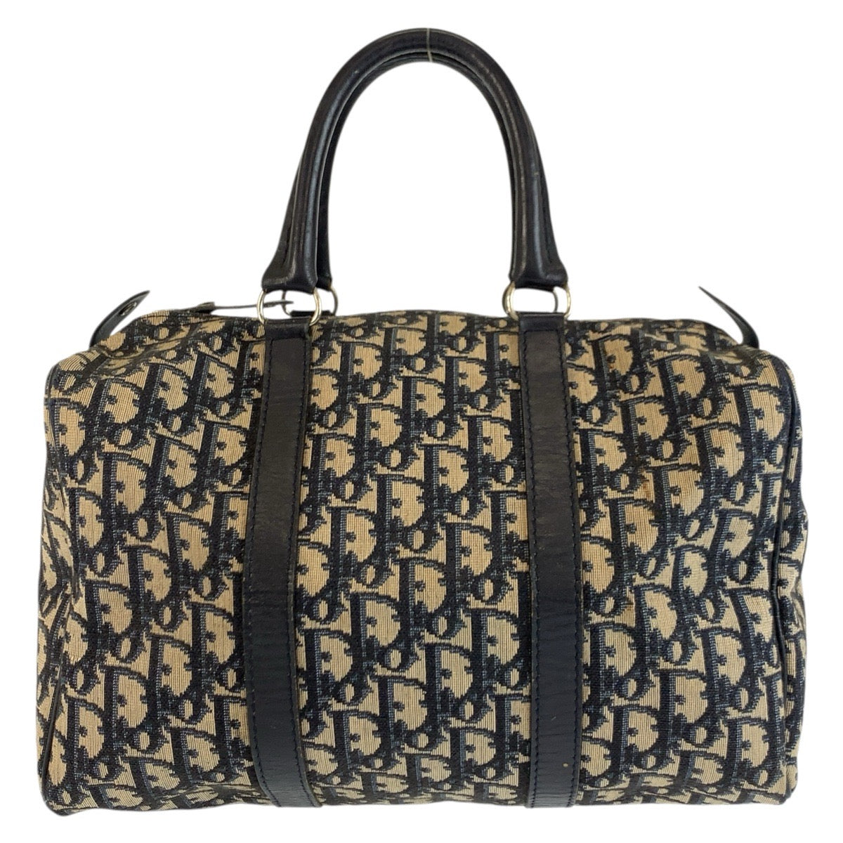 25097
Christian Dior クリスチャンディオール ヴィンテージ トロッター ネイビー シルバー金具 キャンバス / レザー ハンドバッグ ボストンバッグ レディース AB42