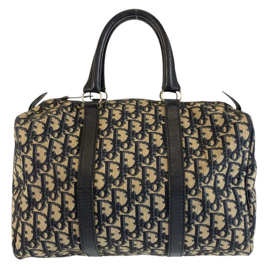25097
Christian Dior クリスチャンディオール ヴィンテージ トロッター ネイビー シルバー金具 キャンバス / レザー ハンドバッグ ボストンバッグ レディース AB42