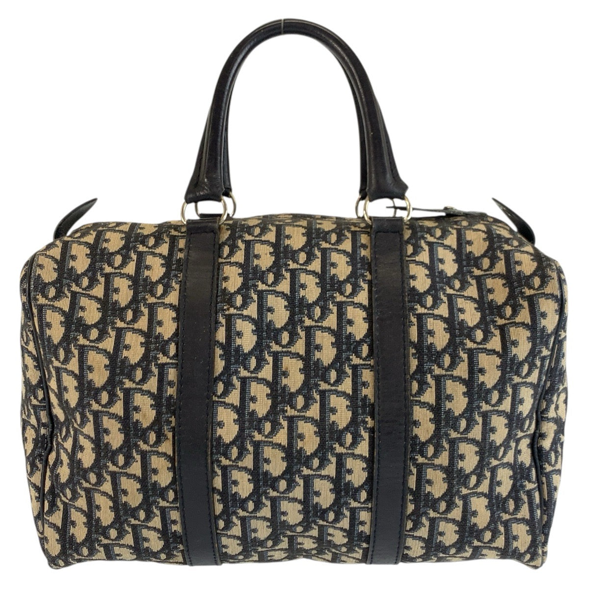 25097
Christian Dior クリスチャンディオール ヴィンテージ トロッター ネイビー シルバー金具 キャンバス / レザー ハンドバッグ ボストンバッグ レディース AB42