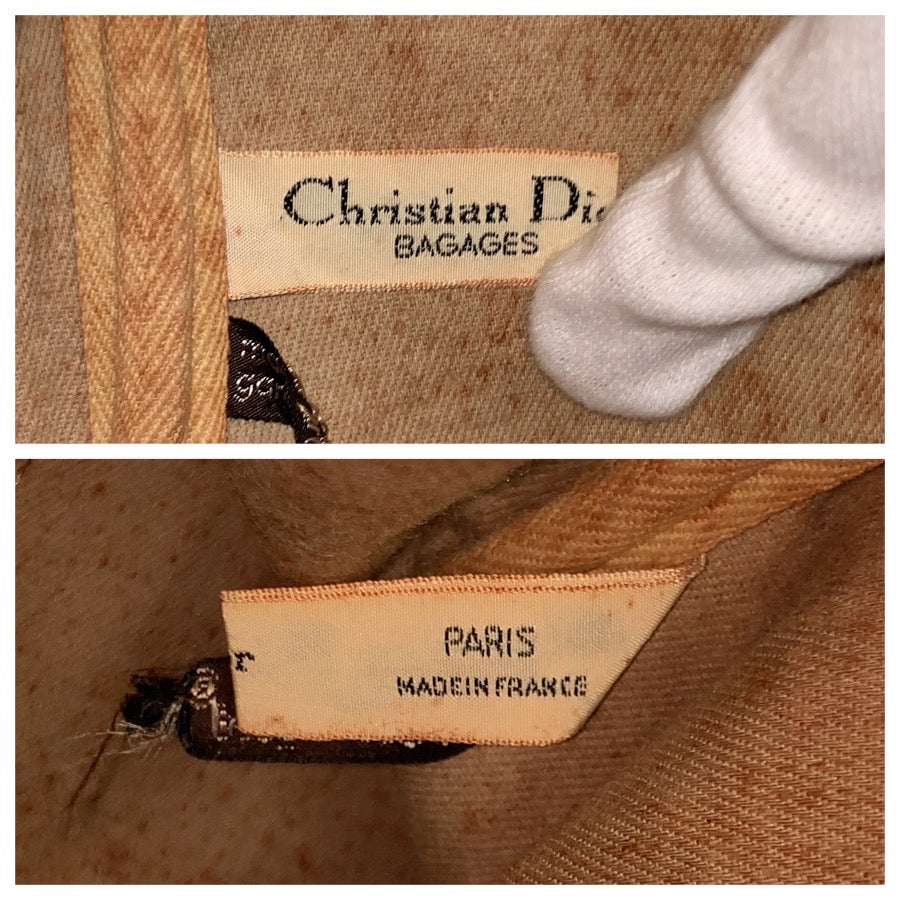 25097
Christian Dior クリスチャンディオール ヴィンテージ トロッター ネイビー シルバー金具 キャンバス / レザー ハンドバッグ ボストンバッグ レディース AB42
