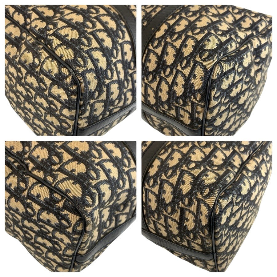 25097
Christian Dior クリスチャンディオール ヴィンテージ トロッター ネイビー シルバー金具 キャンバス / レザー ハンドバッグ ボストンバッグ レディース AB42
