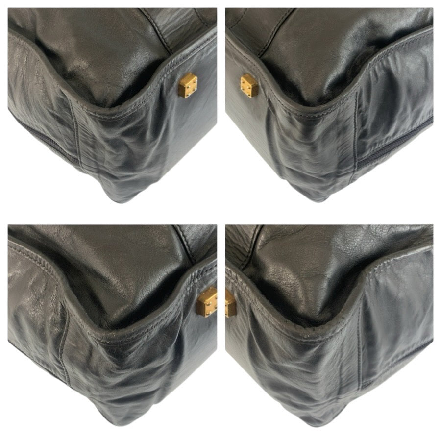 25098
LOEWE ロエベ アナグラム ブラック 黒 ゴールド金具 レザー ボストンバッグ ハンドバッグ レディース AB42