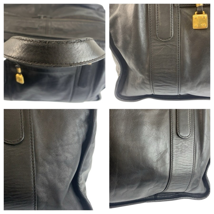 25098
LOEWE ロエベ アナグラム ブラック 黒 ゴールド金具 レザー ボストンバッグ ハンドバッグ レディース AB42