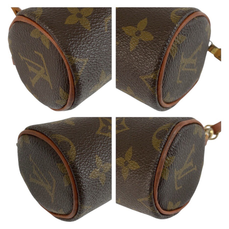 25100
LOUIS VUITTON ルイヴィトン モノグラム パピヨン ポーチのみ ブラウン ゴールド金具 PVC ポーチ 小物入れ レディース B10