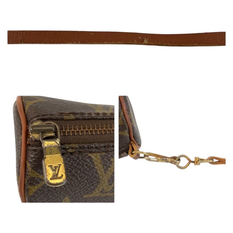 25100
LOUIS VUITTON ルイヴィトン モノグラム パピヨン ポーチのみ ブラウン ゴールド金具 PVC ポーチ 小物入れ レディース B10