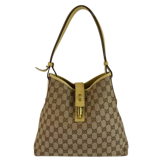 25103
GUCCI グッチ ジャッキー ベージュ イエロー ゴールド金具 GGキャンバス / レザー 110291 ショルダーバッグ レディース AB28