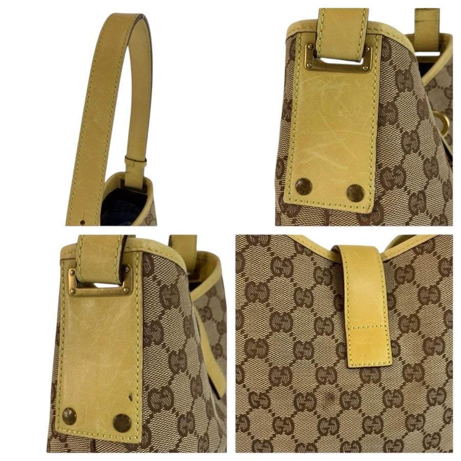 25103
GUCCI グッチ ジャッキー ベージュ イエロー ゴールド金具 GGキャンバス / レザー 110291 ショルダーバッグ レディース AB28