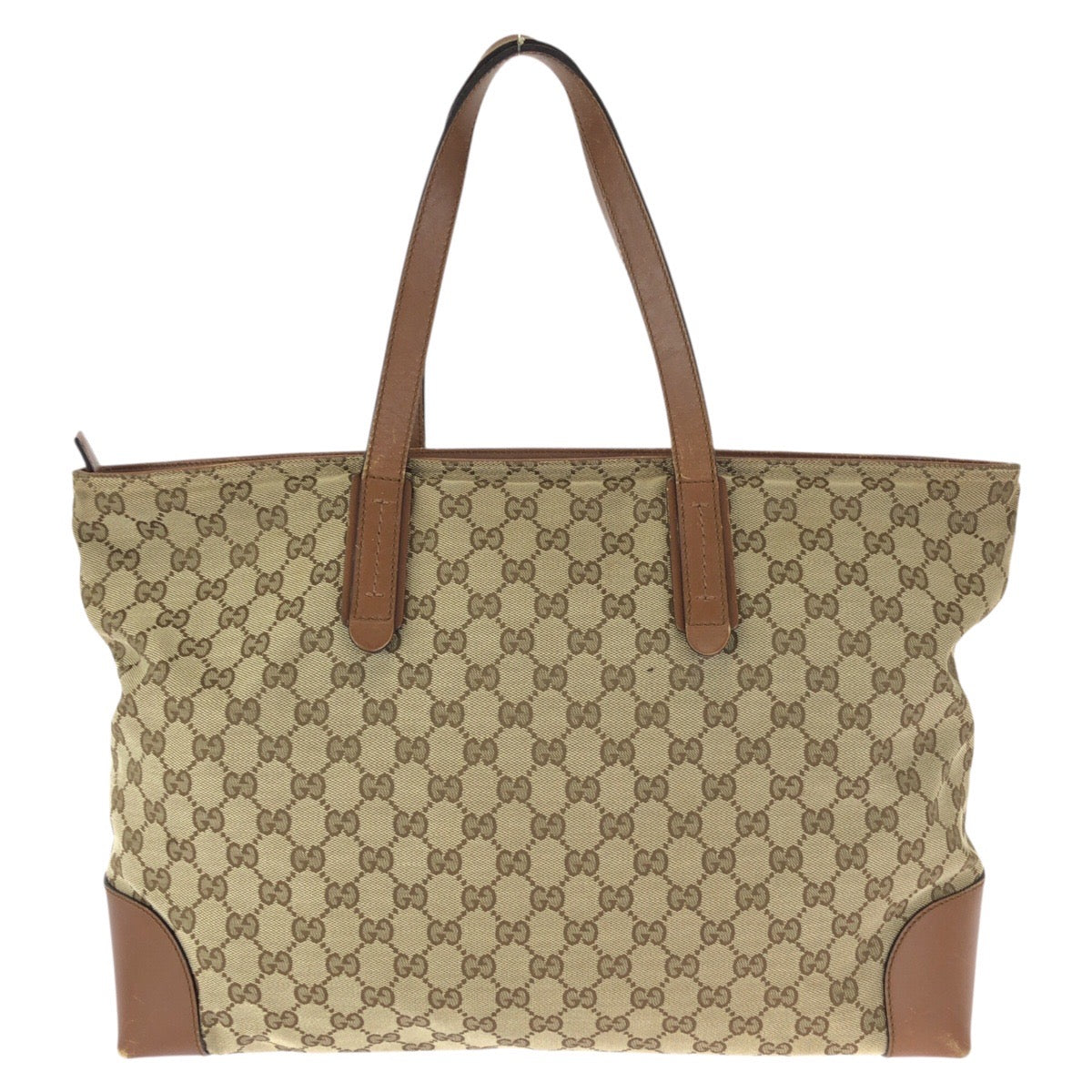 25104
GUCCI グッチ シェリーライン ベージュ ブラウン シルバー金具 GGキャンバス / レザー 308928 トートバッグ レディース B28