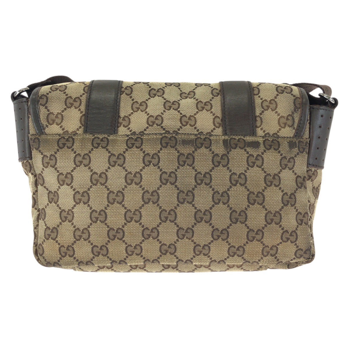 25105
GUCCI グッチ ベージュ ダークブラウン シルバー金具 GGキャンバス / レザー 145858 ショルダーバッグ メッセンジャーバッグ レディース B20