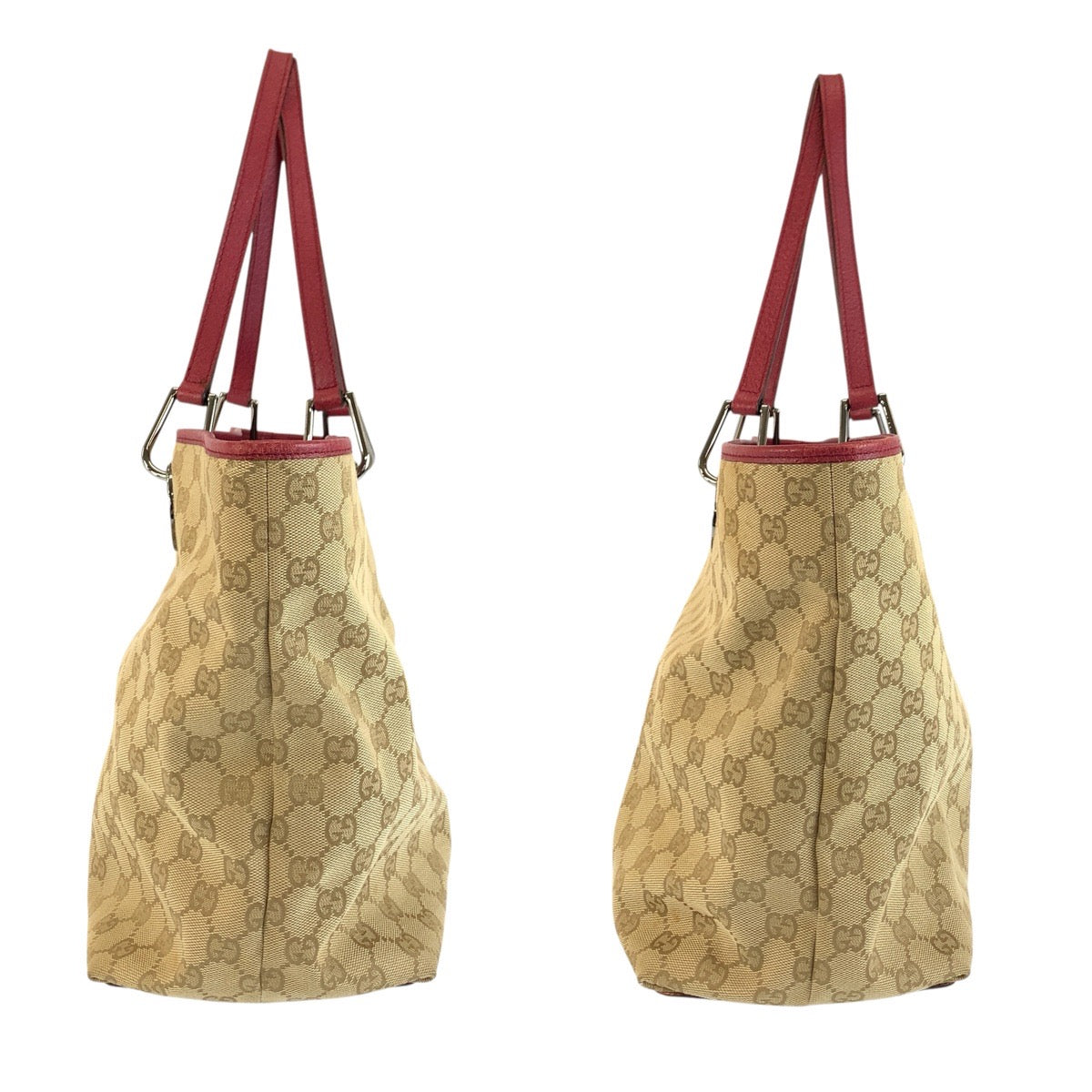 25106
GUCCI グッチ ベージュ ワインレッド GGキャンバス / レザー 120838 トートバッグ ショルダーバッグ レディース ABP42