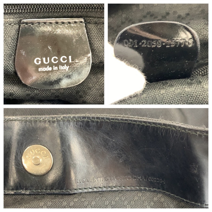 25107
GUCCI グッチ バンブー ブラック 黒 シルバー金具 ナイロン 001 2058 1577 5 ハンドバッグ ショルダーバッグ 2way レディース AB20