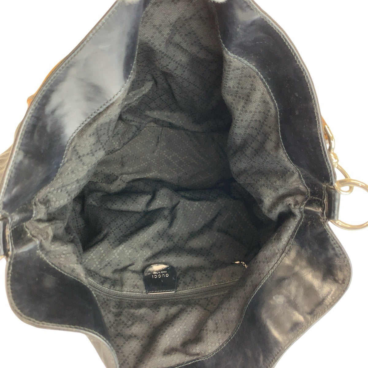 25107
GUCCI グッチ バンブー ブラック 黒 シルバー金具 ナイロン 001 2058 1577 5 ハンドバッグ ショルダーバッグ 2way レディース AB20