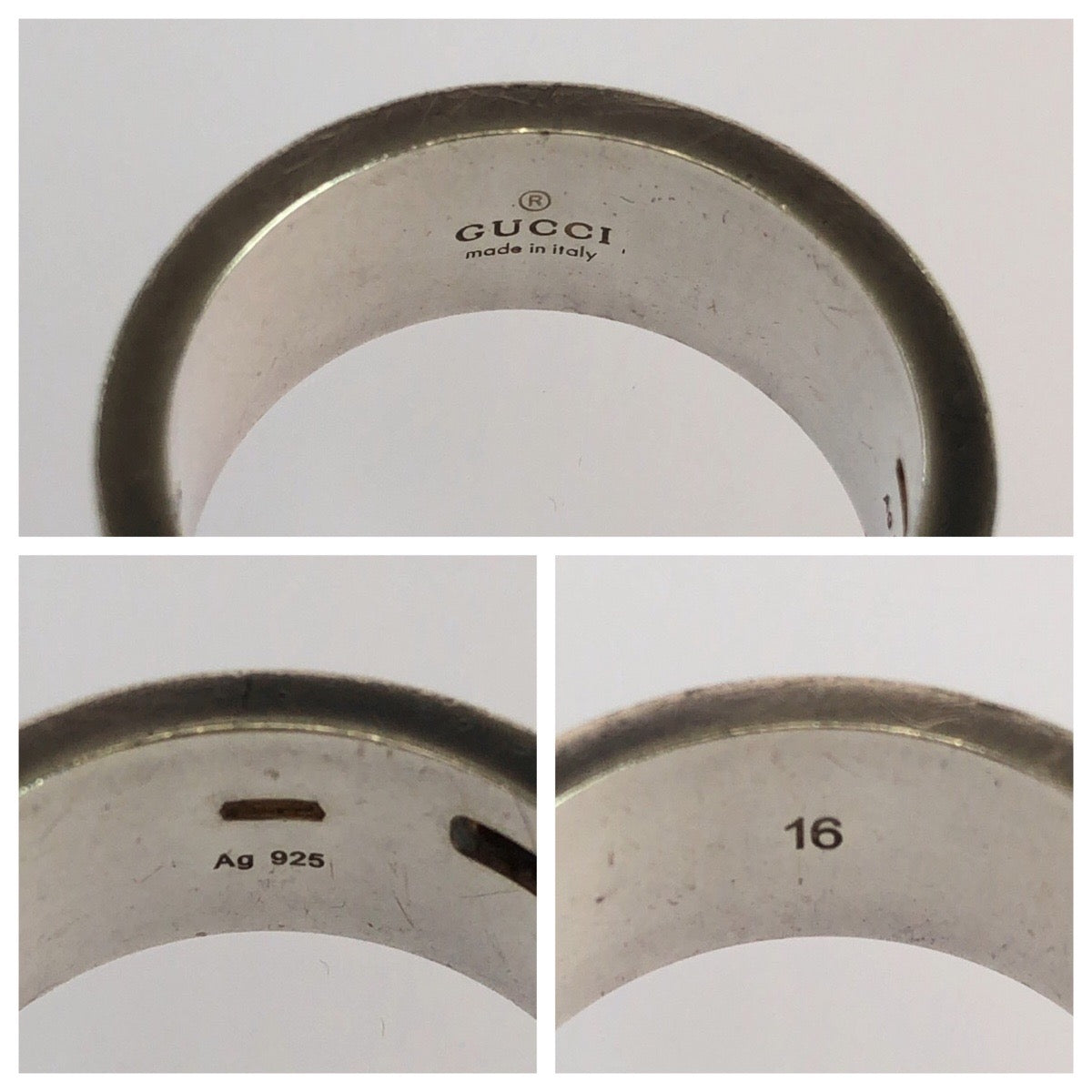 25108
GUCCI グッチ ブランデッドGリング サイズ16 シルバー シルバー925 リング・指輪 男女兼用 16号 メンズ AB6