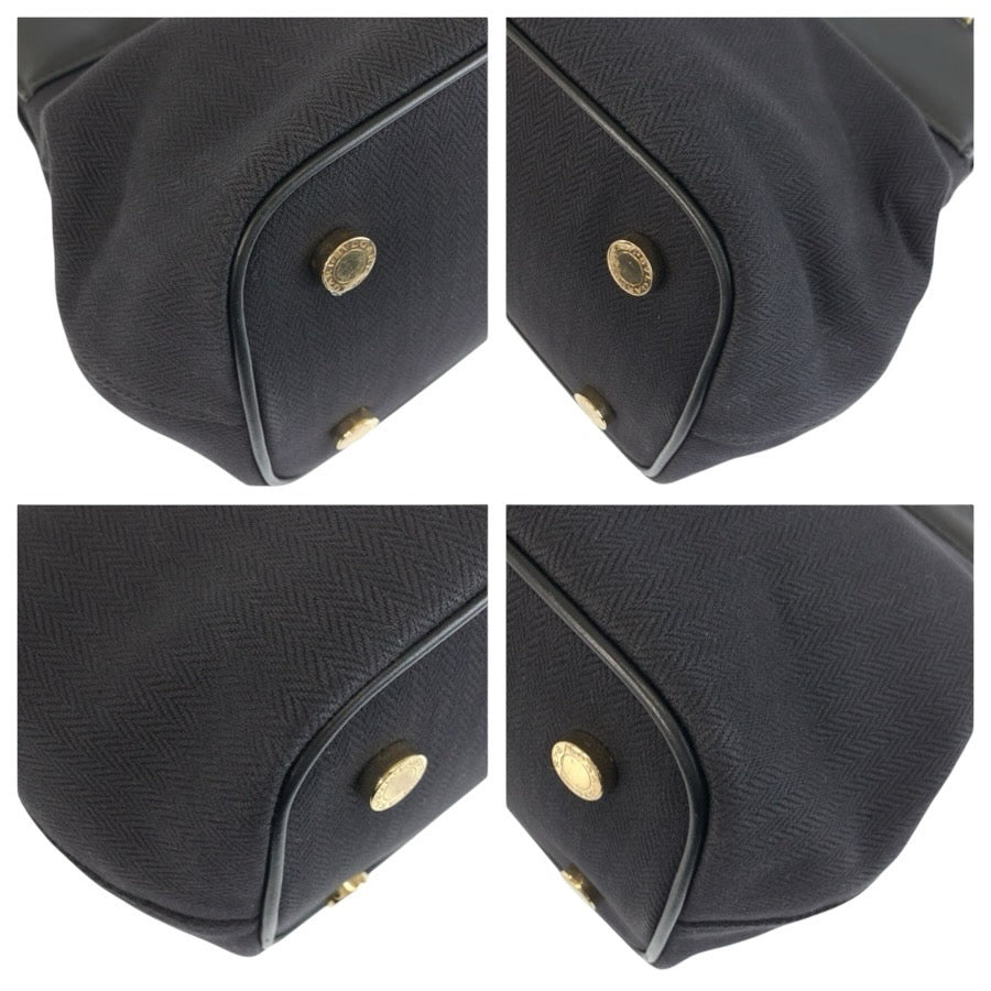 25109
BVLGARI ブルガリ イザベラ ロッセリーニ ブラック ゴールド金具 レザー ハンドバッグ レディース ABP35