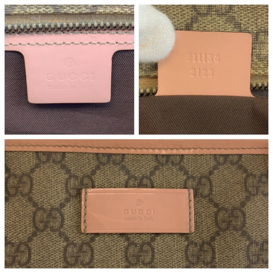 25110
GUCCI グッチ ピンク ベージュ GGスプリームキャンバス / レザー 211133 トートバッグ ハンドバッグ レディース B20