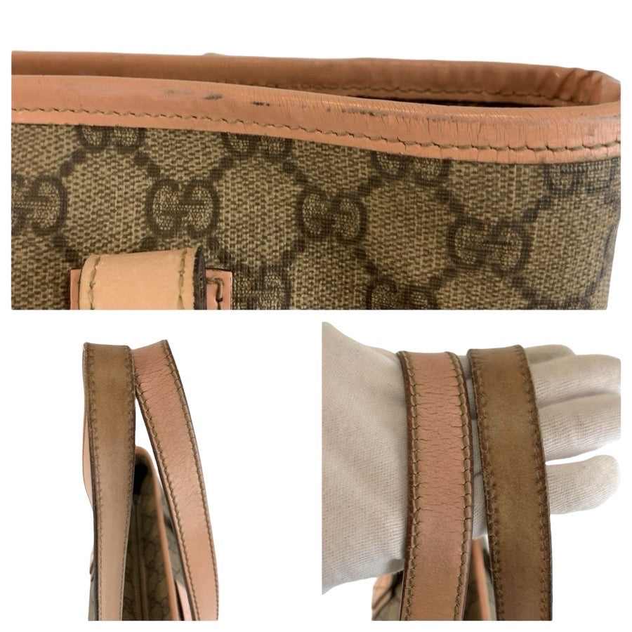 25110
GUCCI グッチ ピンク ベージュ GGスプリームキャンバス / レザー 211133 トートバッグ ハンドバッグ レディース B20