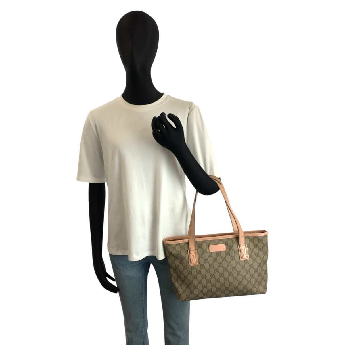 25110
GUCCI グッチ ピンク ベージュ GGスプリームキャンバス / レザー 211133 トートバッグ ハンドバッグ レディース B20