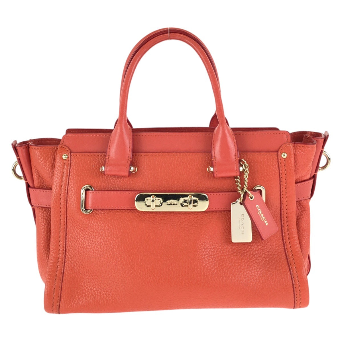 25114
COACH コーチ スワッガー 27 オレンジ ゴールド金具 レザー 34816 ハンドバッグ トートバッグ レディース ABP8