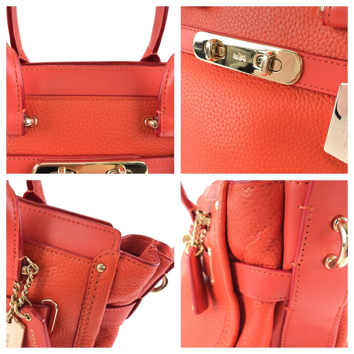25114
COACH コーチ スワッガー 27 オレンジ ゴールド金具 レザー 34816 ハンドバッグ トートバッグ レディース ABP8