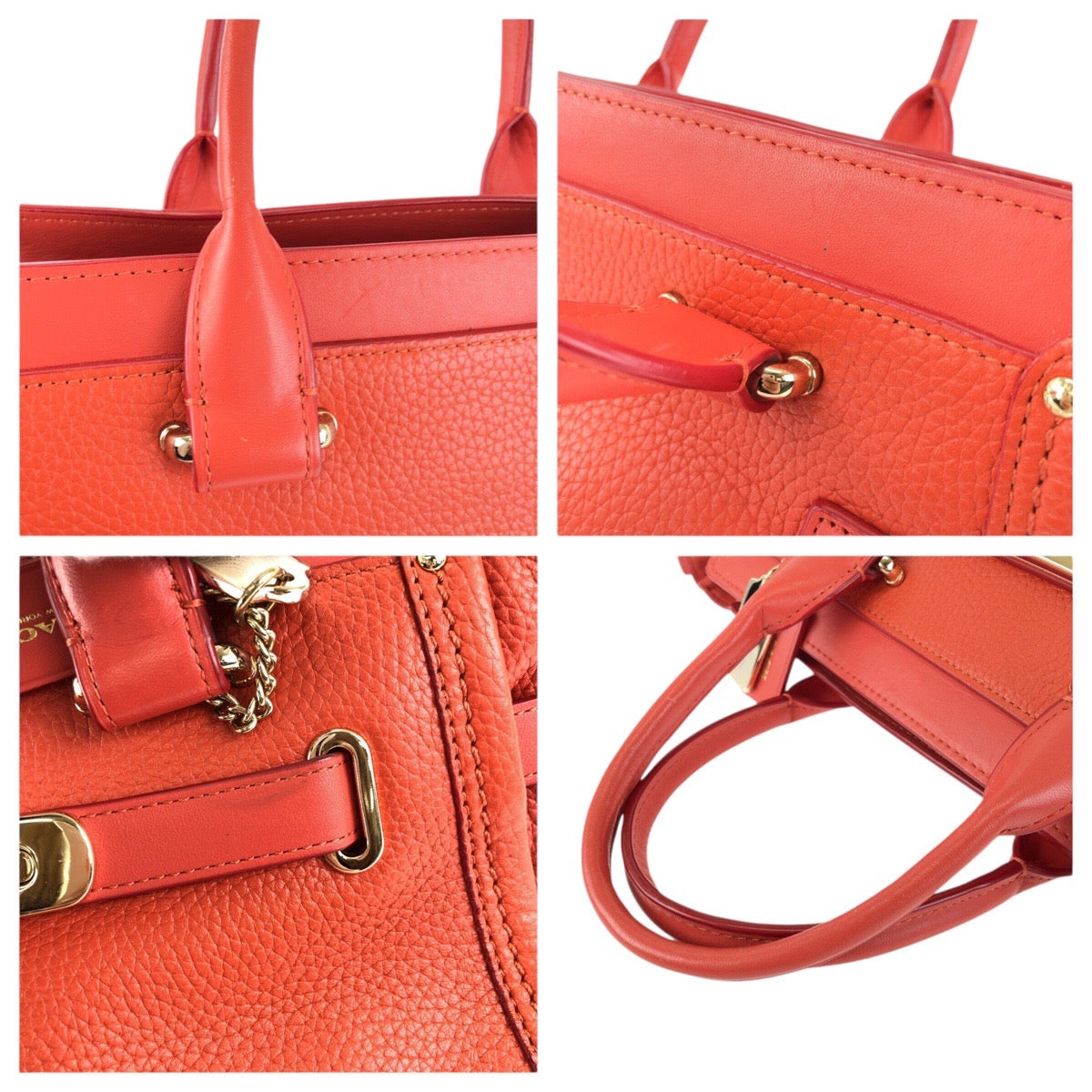 25114
COACH コーチ スワッガー 27 オレンジ ゴールド金具 レザー 34816 ハンドバッグ トートバッグ レディース ABP8