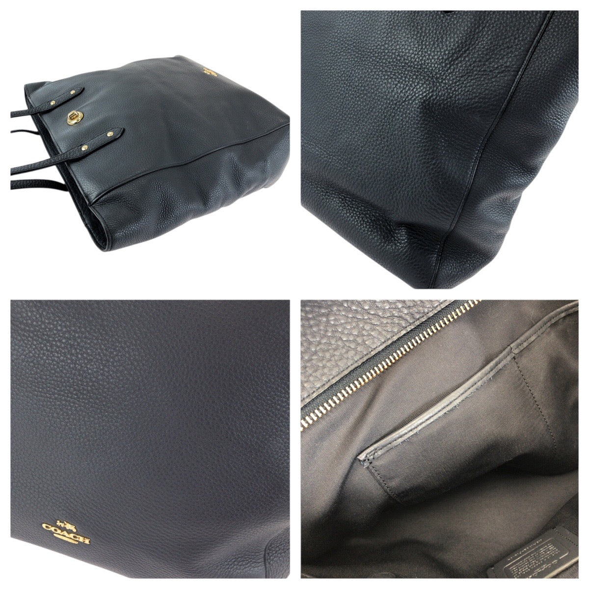 25115
COACH コーチ ネイビー ゴールド金具 レザー F12184 トートバッグ ショルダーバッグ レディース ABP12