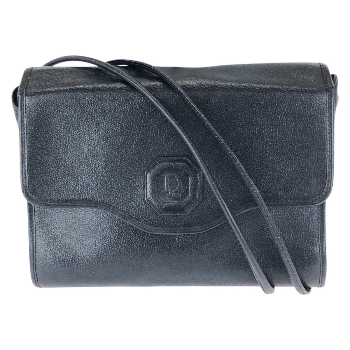25118
Christian Dior クリスチャンディオール ヴィンテージ トロッター ネイビー ゴールド金具 レザー ショルダーバッグ レディース AB15