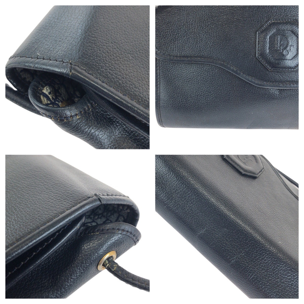 25118
Christian Dior クリスチャンディオール ヴィンテージ トロッター ネイビー ゴールド金具 レザー ショルダーバッグ レディース AB15