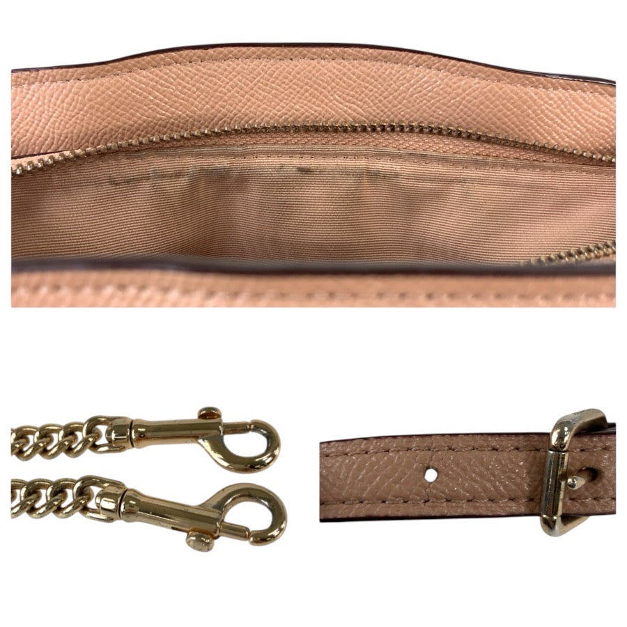 25119
COACH コーチ ベージュ ピンクベージュ PVC ハンドバッグ ショルダーバッグ 2way レディース AB8