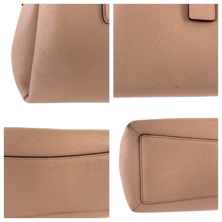 25119
COACH コーチ ベージュ ピンクベージュ PVC ハンドバッグ ショルダーバッグ 2way レディース AB8