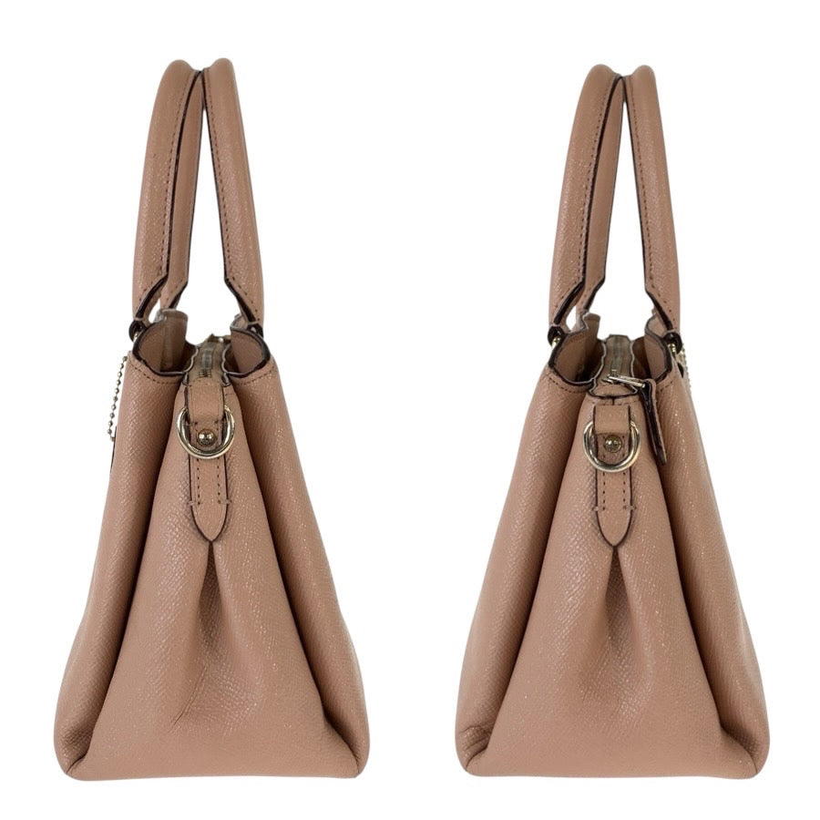 25119
COACH コーチ ベージュ ピンクベージュ PVC ハンドバッグ ショルダーバッグ 2way レディース AB8