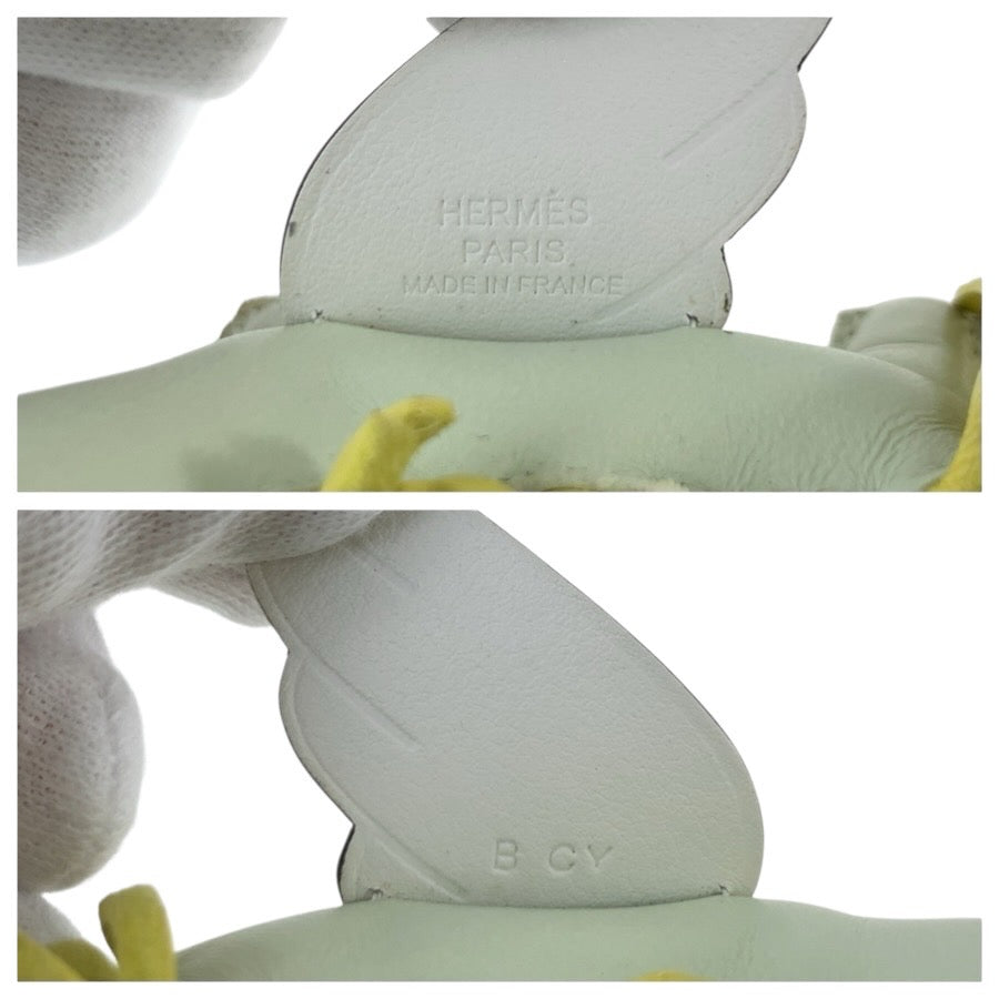 25121
HERMES エルメス ロデオ ペガサス PM ヴェールフィズ ライム ニューホワイト アニョーミロ チャーム バッグチャーム B刻印 レディース AB70