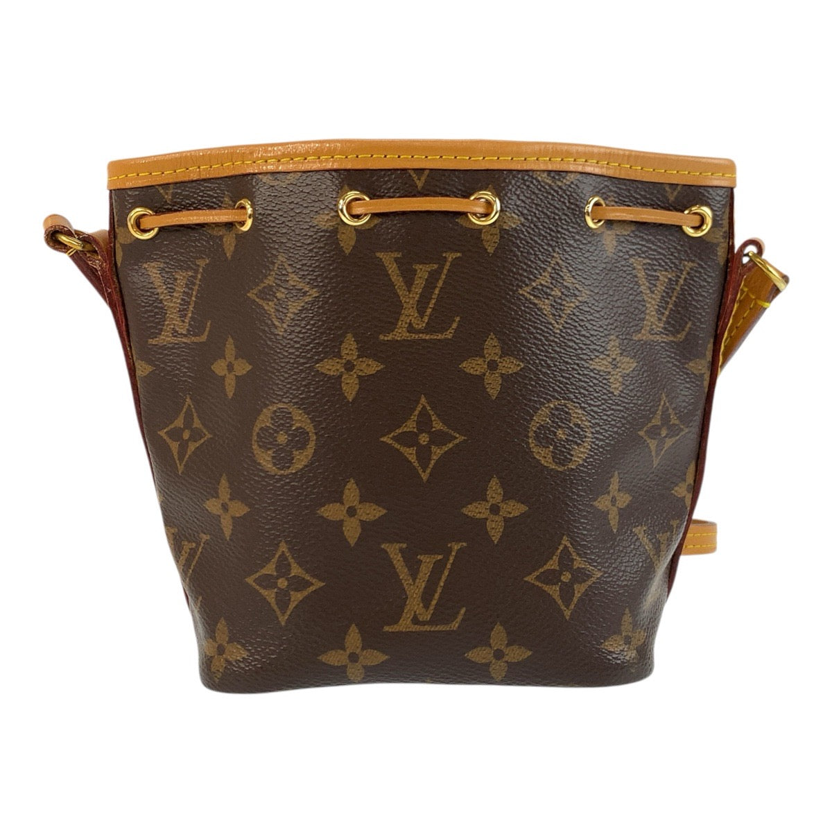 25123
LOUIS VUITTON ルイヴィトン モノグラム ナノ ノエ ブラウン ゴールド金具 PVC / レザー M41346 ショルダーバッグ ポシェット レディース ABP130