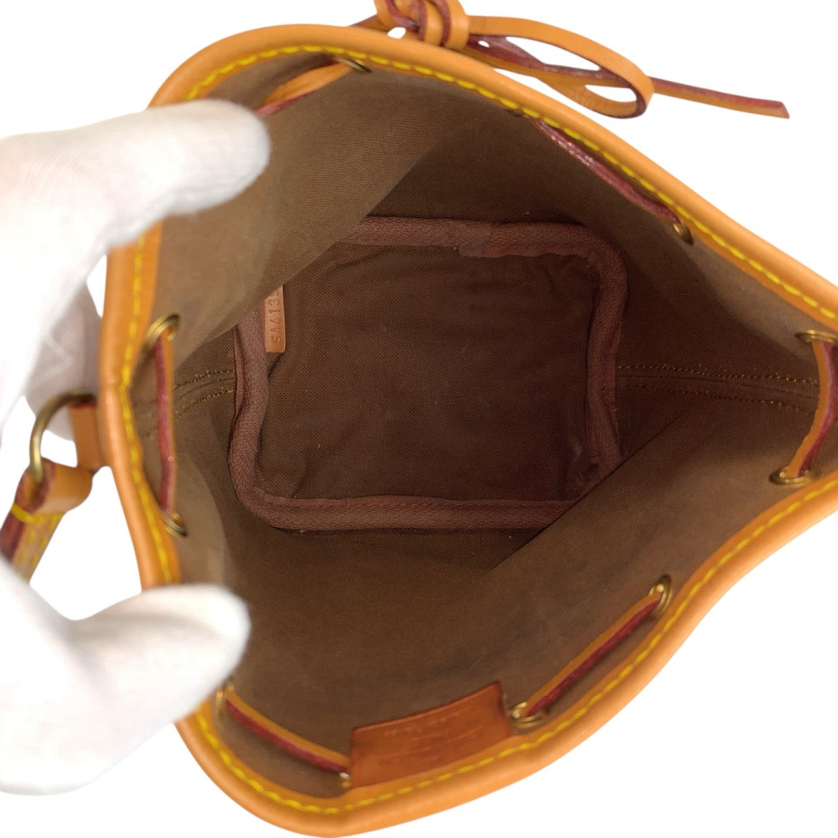 25123
LOUIS VUITTON ルイヴィトン モノグラム ナノ ノエ ブラウン ゴールド金具 PVC / レザー M41346 ショルダーバッグ ポシェット レディース ABP130