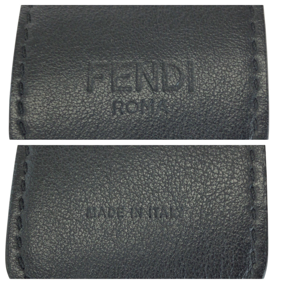 25132
FENDI フェンディ ストラップ ユー グレー シルバー金具 レザー ショルダーストラップ レディース ABP34