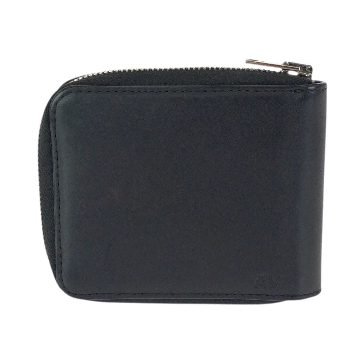 25133
Alexander Wang アレキサンダーワン 型押し ブラック 黒 シルバー金具 レザー 折財布 コンパクトウォレット メンズ ABP20