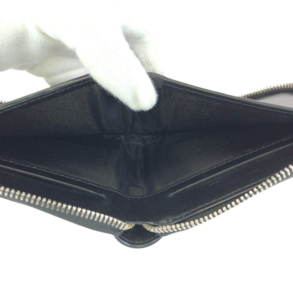 25133
Alexander Wang アレキサンダーワン 型押し ブラック 黒 シルバー金具 レザー 折財布 コンパクトウォレット メンズ ABP20